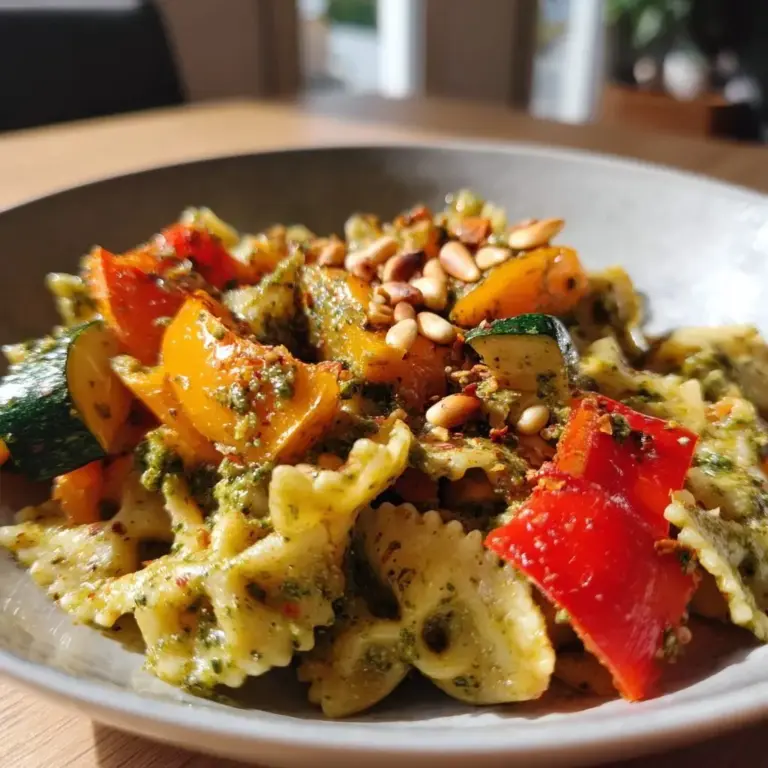 Pestosalat mit geröstetem Gemüse und Pinienkernen – LNNRW