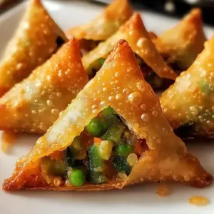 Glutenfreie Reis-Papier-Samosas mit Kartoffel-Gemüse-Füllung