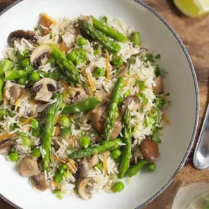 Reispfanne mit Pilzen und grünem Spargel – Einfach & lecker – Nici’s Kochblog