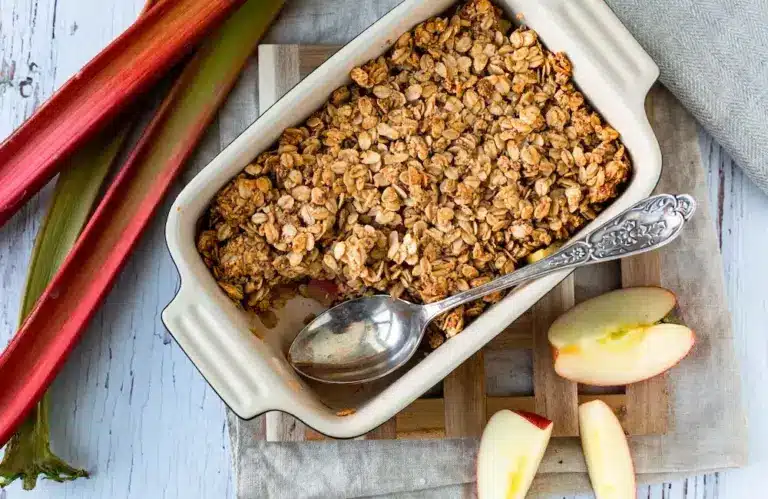 Rhabarber-Apfel-Crumble | gesund und vegan