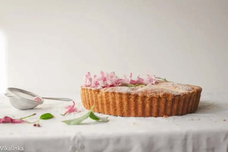 Roasted Rhubarb Bakewell Tart