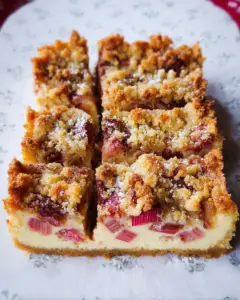 Rhabarber-Cheesecake mit Streuseln – Rhabarber Käsekuchen
