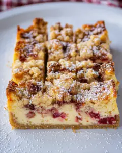 Rhabarber-Cheesecake mit Streuseln – Rhabarber Käsekuchen