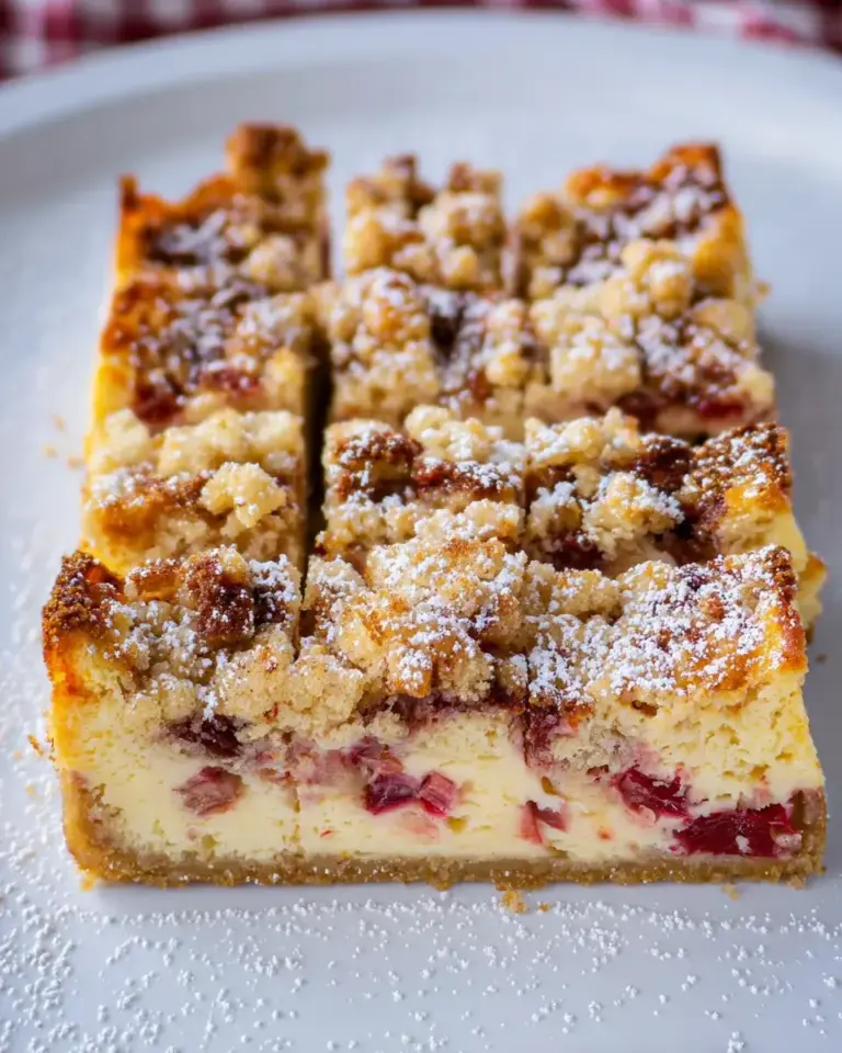 Rhabarber-Cheesecake mit Streuseln – Rhabarber Käsekuchen