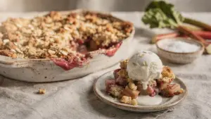 Sonnenschein auf dem Teller: Unser Rhabarber-Crumble macht glücklich