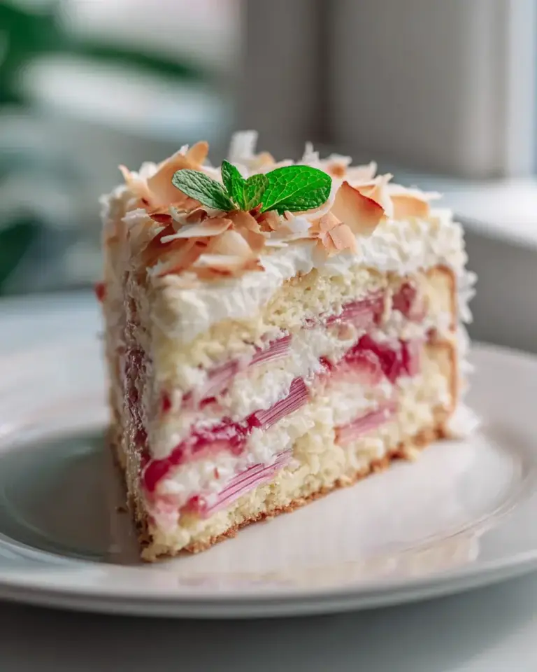 Rhabarber Kokos Pudding Kuchen – Fruchtiger Genuss für jeden Tag! – fastrezept.de