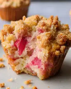 Rhabarber-Muffins mit Vanillestreuseln