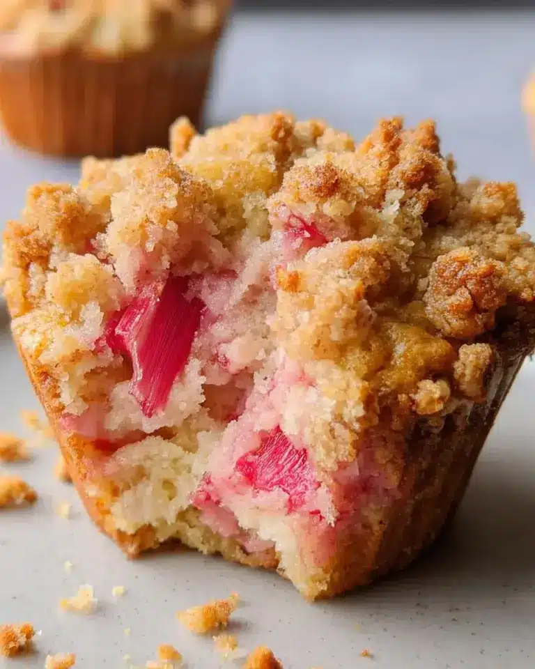 Rhabarber-Muffins mit Vanillestreuseln
