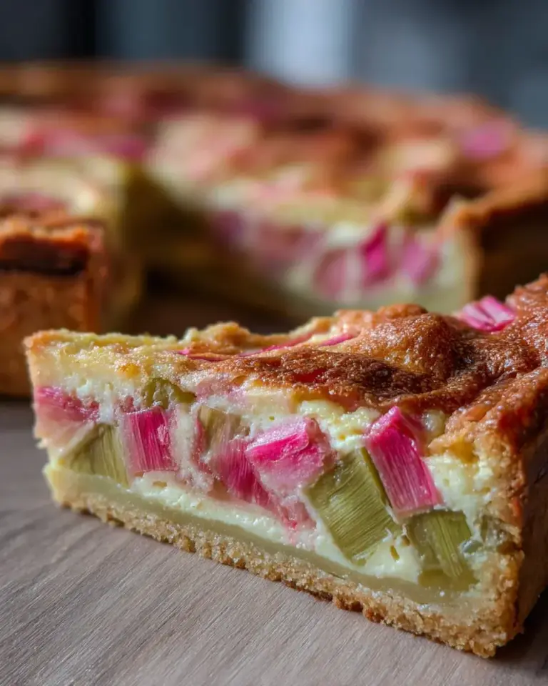 Rhabarber Pudding Kuchen