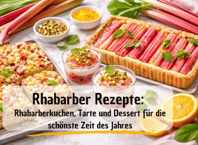 Rhabarber Rezepte: Rhabarberkuchen, Rhabarber Tarte & Dessert