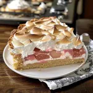 Klassischer Rhabarberkuchen mit Baiserhaube