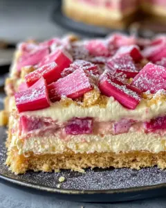 Rhabarberkuchen mit Pudding vegan: Rezept zum Verlieben
