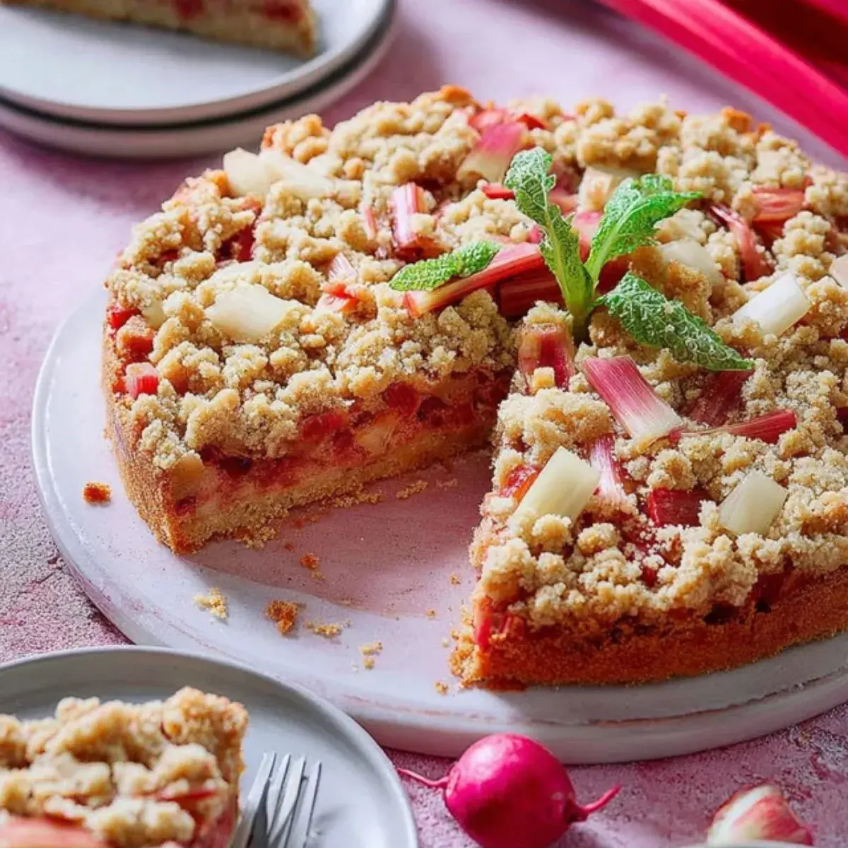 Rhabarberkuchen mit Streusel