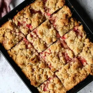 Rhabarberkuchen vom Blech mit Streuseln – einfach & lecker – Backen & Kochen