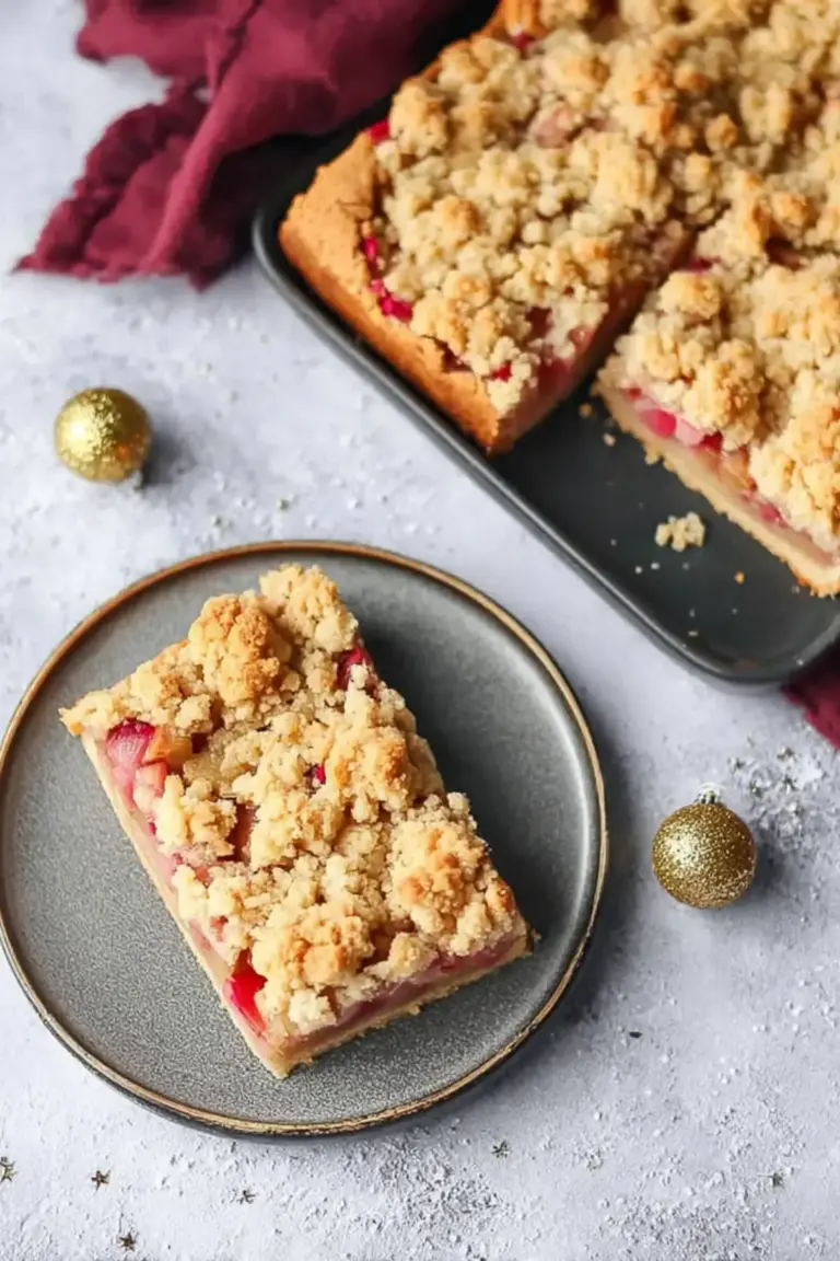 Rhabarberkuchen vom Blech – 5 Tipps für perfekte Streuseln – Noras Kreationen