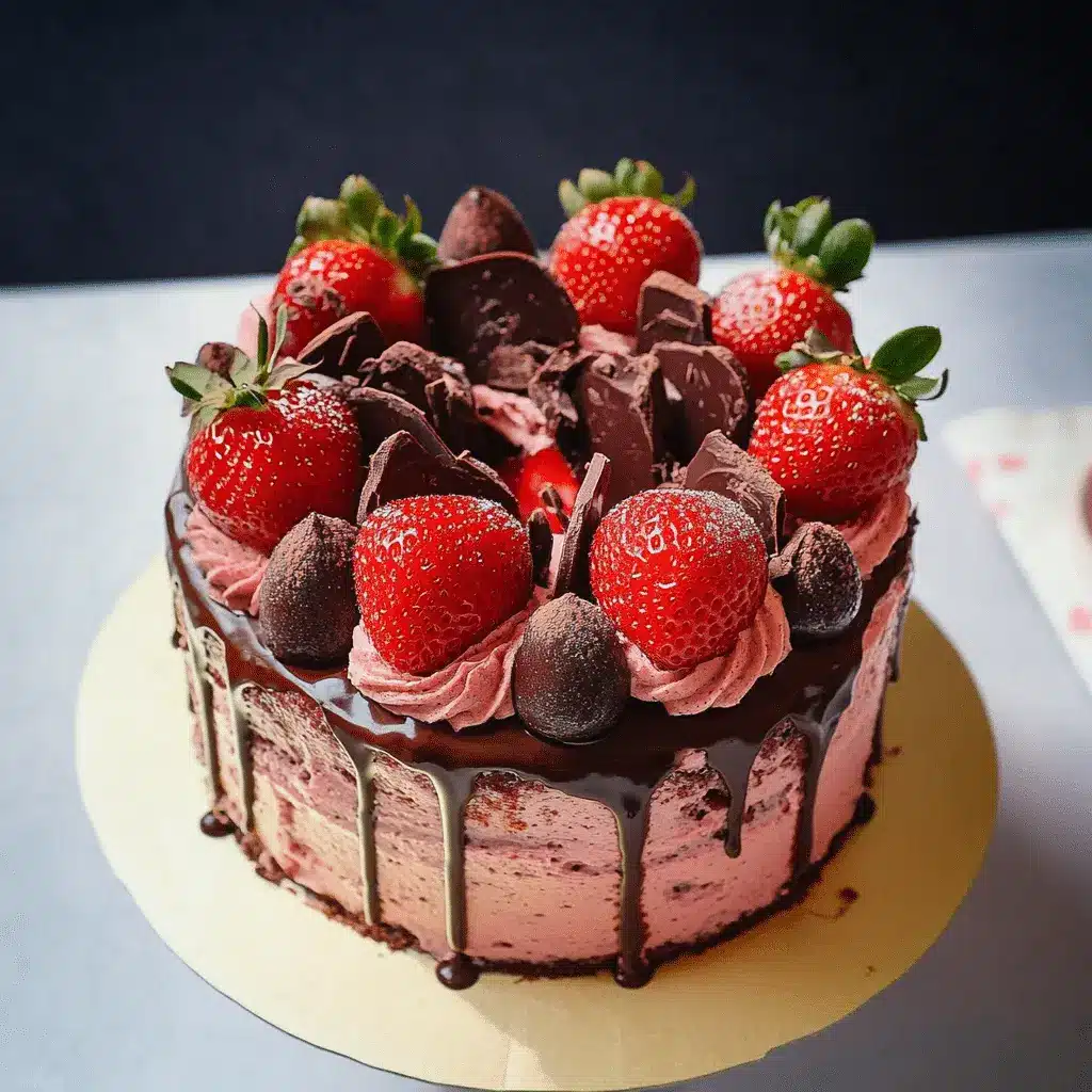 Saftige Erdbeer Schoko Torte