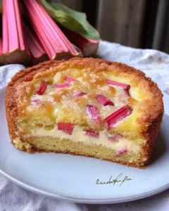 Schmandkuchen mit Rhabarber