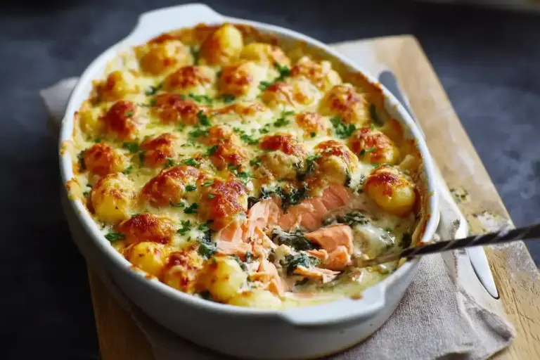 Schnelles Lachs-Sahne-Gratin mit Gnocchi – Cremiges Ofengericht