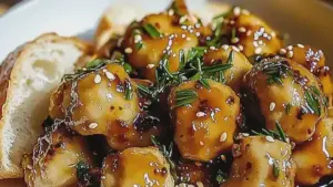 Karamellisiertes Sesam-Hähnchen