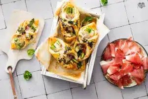 Sfogliatine con Asparagi e Speck Alto Adige IGP