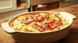 Spaghetti Auflauf mit Speck