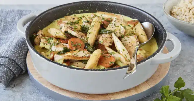Spargel Hähnchen Pfanne