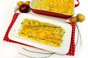 Delikates Spargel-Kartoffel-Gratin