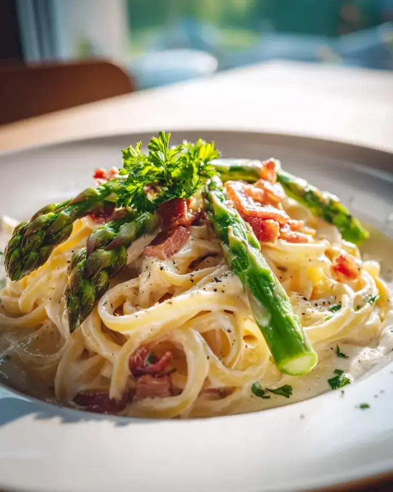 Cremige Spargel Pasta mit Rinderbacon & Frischkäse – Lecker! – kitchenrezepte.de