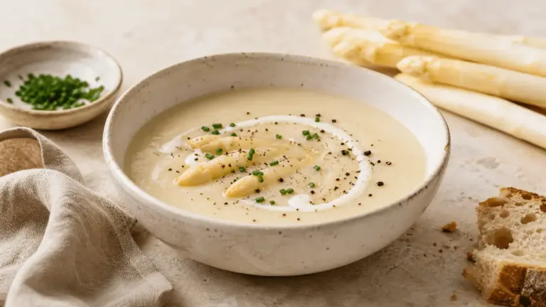 Spargelcremesuppe aus Schalen