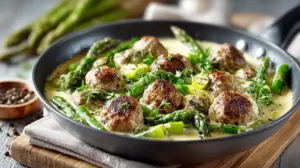 Diese Spargelpfanne mit Frikadellen schmeckt besser als jeder Spargel-Klassiker