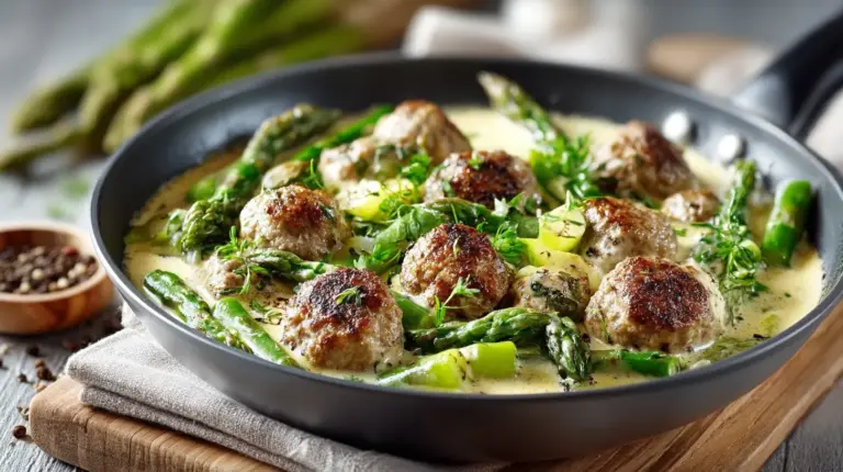 Diese Spargelpfanne mit Frikadellen schmeckt besser als jeder Spargel-Klassiker