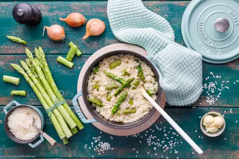 Spargelrisotto mit grünem Spargel