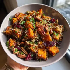 Süßkartoffel-Quinoa-Salat mit Cranberries und Pekannüssen – LNNRW