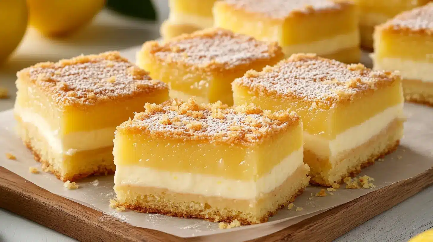Zitronen Puddingkuchen vom Blech