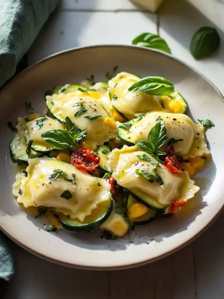 Einfache Zucchini-Boote mit Ravioli und Käsezauber