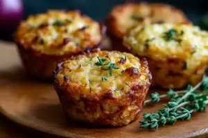 Herzhafte Zwiebelkuchen-Muffins