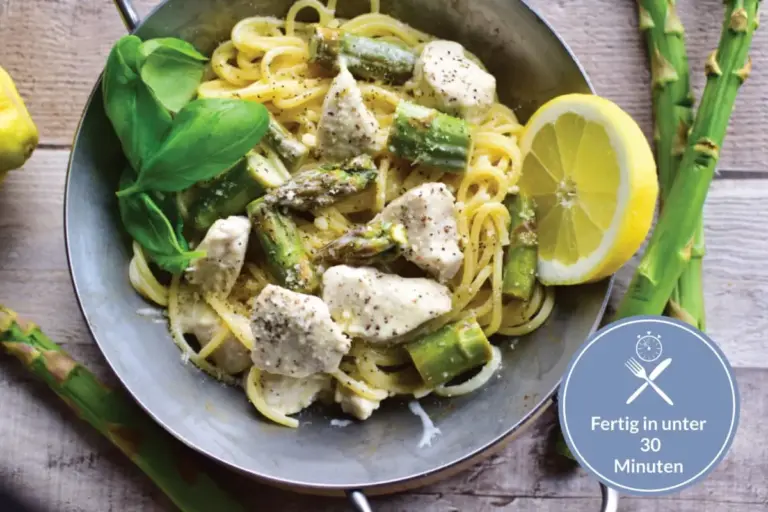 Einfaches Rezept mit Spargel: Zitronenhähnchen mit grünem Spargel « Hauptsache-Lecker