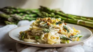 Frühlings-Pasta: So machst du Nudeln mit karamellisiertem Spargel