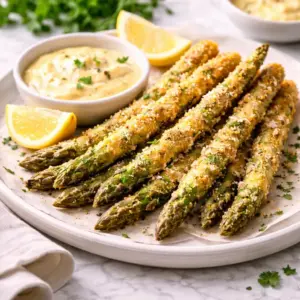 knuspriger Spargel Parmesan Sauce Hollandaise