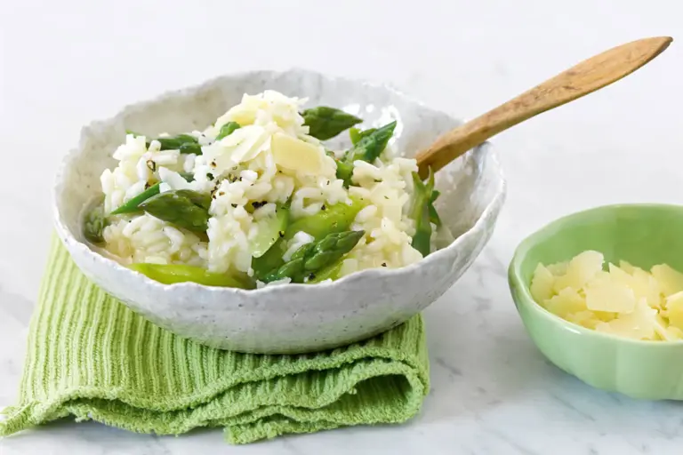 Schnelles Risotto mit grünem Spargel