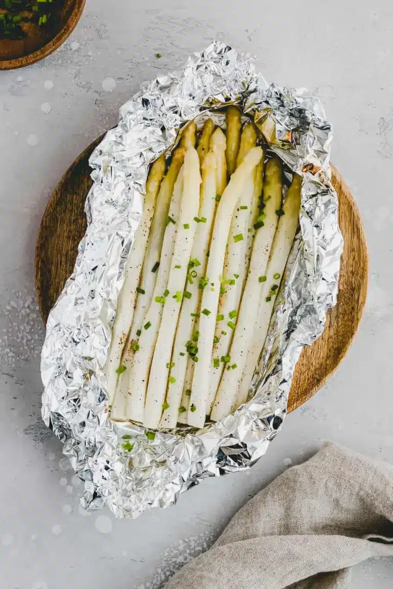 weisser spargel in alufolie garen